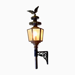 Large Brass Carriage Wall Light with Eagle