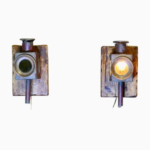 Copper and Iron Railway Carriage Lamp