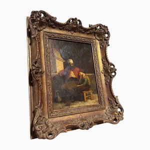 Julius Joseph Gaspar Starck, Figurative Scene, 1800s, Oil on Panel, Framed