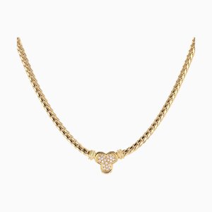 French Modern Diamonds Necklace in 18 Karat Yellow Gold