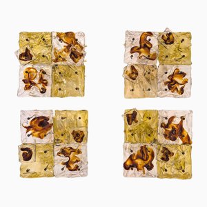Lámparas de pared Cheerio de retazos de Toni Zuccheri para Venini, siglo XX. Juego de 4