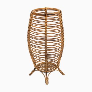 Mid-Century Schirmständer aus Bambus & Rattan im Stil von Franco Albini, Italien, 1960er