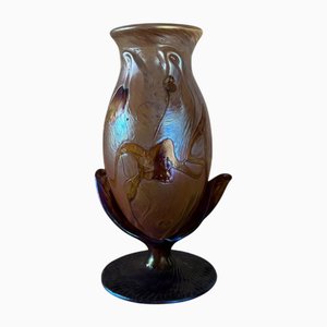 Iridescent Glass Paste Vase by JP Mateus, 1995