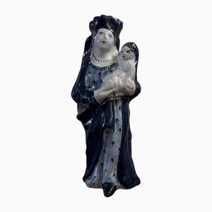 Antique Virgin and Child Figurine, 1700s