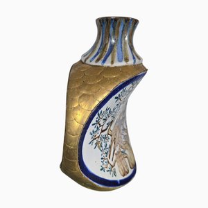 Mexican Painted Porcelain Vase, 1970s