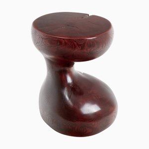 Oak Wood Sculptural Side Table by Logniture