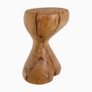 Oak Wood Sculptural Side Table by Logniture