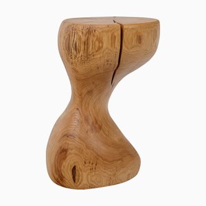 Oak Wood Sculptural Side Table by Logniture