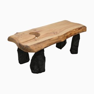 Wooden Brutalist Table by Logniture
