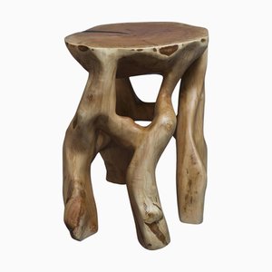 Wood Sculptural Side Table by Logniture