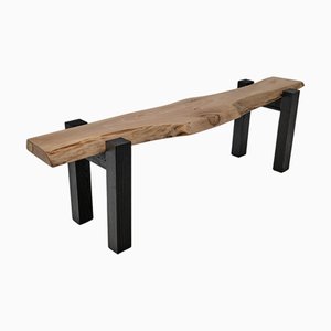 Live Edge Walnut and Oak Bench by Logniture