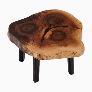 Mesa de centro rústica escultural de nogal y roble negro quemado de Logniture
