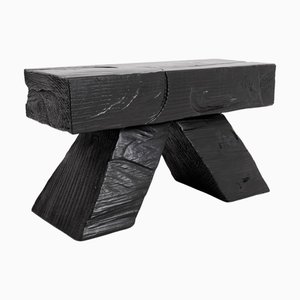 Blackened Wood Stool by Logniture