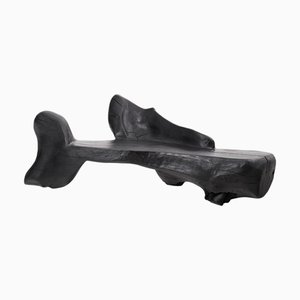 Sculptural Charred Wood Bench by Logniture