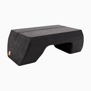 Sculptural Charred Wood Side Table in Hardwood by Logniture