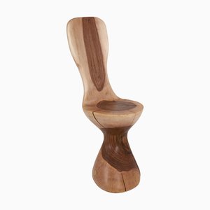 Chaise Sculptée en Noyer par Logniture