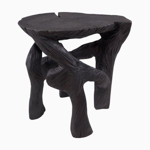 Satyrs Wood Sculptural Side Table by Logniture