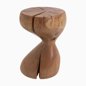 Wabi-Sabi Oak Wood Sculptural Side Table by Logniture
