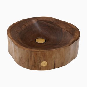 Carved Walnut Bathroom Sink by Logniture
