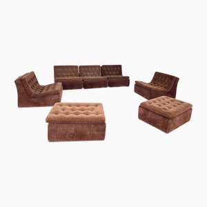 Modular Sectional Sofa in Velvet from Dux, 1970s, Set of 7