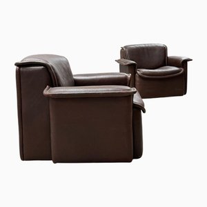Set of DS-12 Chairs in Leather Brown from De Sede, 1970s