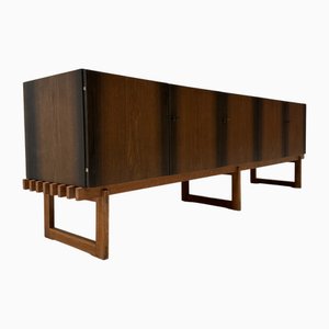 Mid-Century Sideboard aus Mooreiche mit 4 Türen und versteckten Schubladen, 1960er