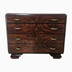 Art Deco Chest of Drawers in Mahogany with Four Drawers, 1940