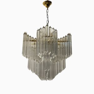 Murano Glass Quadrilobi Chandelier by Paolo Venini, Italy, 1980s