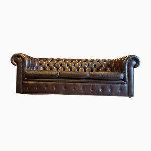 Vintage English Chesterfield Leather Sofa