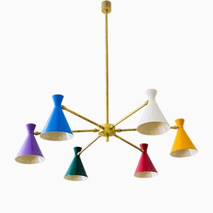 Mid-Century Modern Italian Adjustable Chandelier, 1960s