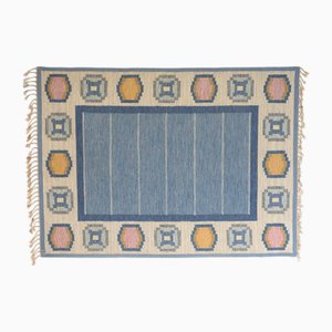 Mid-Century Modern Swedish Kilim Rug by Ingegerd Silow, 1960s