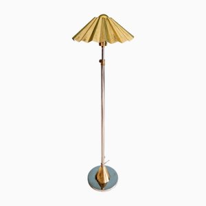 Chrome-Plated Metal and Brass Floor Lamp, 1970s