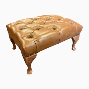 Englischer Vintage Ottomane aus Leder