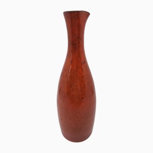 Vase aus Rot glasiertem Französischem Steingut von Robert Picault, 1950