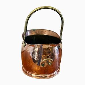 Antique Edwardian Copper and Brass Coal Scuttle, 1900