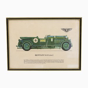 Handkolorierter Bentley Posterdruck, 1920er-1940er