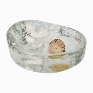 Vintage Crystal Glass Pipe Ashtray, 1970s