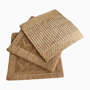 Japanese Woven Straw Zabuton, 1980s, Set of 3