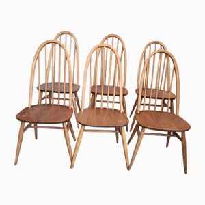 Mid-Century Quaker Dining Chairs in Light Elm attributed to Lucian Ercolani for Ercol, 1960s, Set of 6