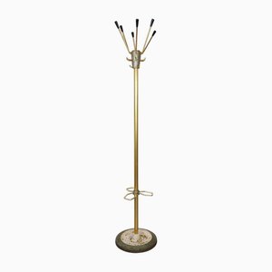 Vintage Coat Rack in Brass, Metal and Cast Iron, 1950s