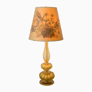 Tischlampe aus Muranoglas mit Goldflocken von Barovier & Toso, 1960er
