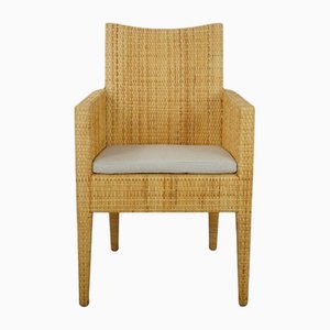 Vintage Wooden and Rattan Armchair