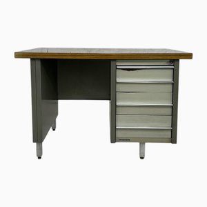 Industrial Metal and Wood Desk from Remington Rand, 1950s