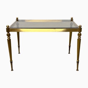 Mid-Century Modern German Neoclassical Hollywood Regency Style Brass and Glass Side Table, 1950s