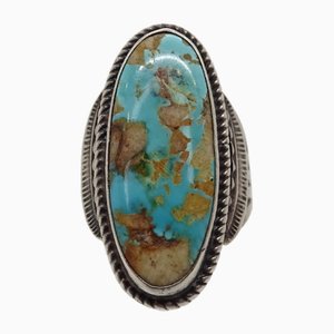 Turquoise and Silver Navajo Ring from Ralph Lauren, USA, 1990s