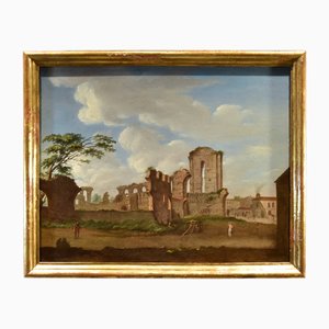 Giacomo Van Lint, Roman Forum, 1750, Oil on Canvas, Framed