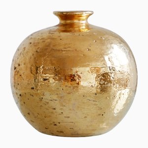 Vase Doré par Aldo Londi pour Bitossi, 1970s
