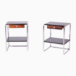 Vintage Bauhaus Bedside Tables in Chrome from Thonet, 1930s, Set of 2