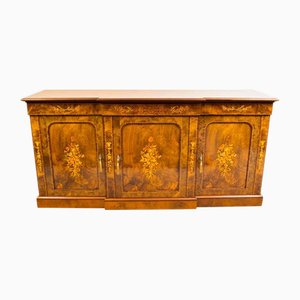 Vintage Burr Walnut Marquetry Sideboard, 1920s