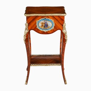 Antique French Porcelain Mounted Side Occasional Worktable, 1800s
